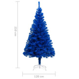 Artificial Pre-lit Christmas Tree with Stand Blue 210 cm PVC