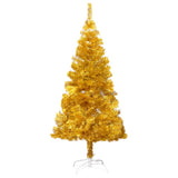 Artificial Pre-lit Christmas Tree with Stand Gold 120 cm PET - Front View