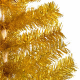 Artificial Pre-lit Christmas Tree with Stand Gold 120 cm PET