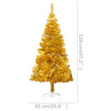 Artificial Pre-lit Christmas Tree with Stand Gold 120 cm PET