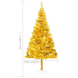 Artificial Pre-lit Christmas Tree with Stand Gold 210 cm PET - Extra Image