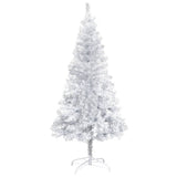 Artificial Pre-lit Christmas Tree with Stand Silver 120 cm PET - Front View
