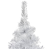 Artificial Pre-lit Christmas Tree with Stand Silver 120 cm PET - Top-Down View