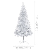 Artificial Pre-lit Christmas Tree with Stand Silver 120 cm PET - Close-Up Angle