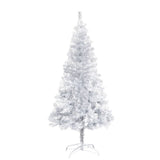 Artificial Pre-lit Christmas Tree with Stand Silver 150 cm PET - Front View