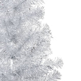 Artificial Pre-lit Christmas Tree with Stand Silver 150 cm PET - Side View
