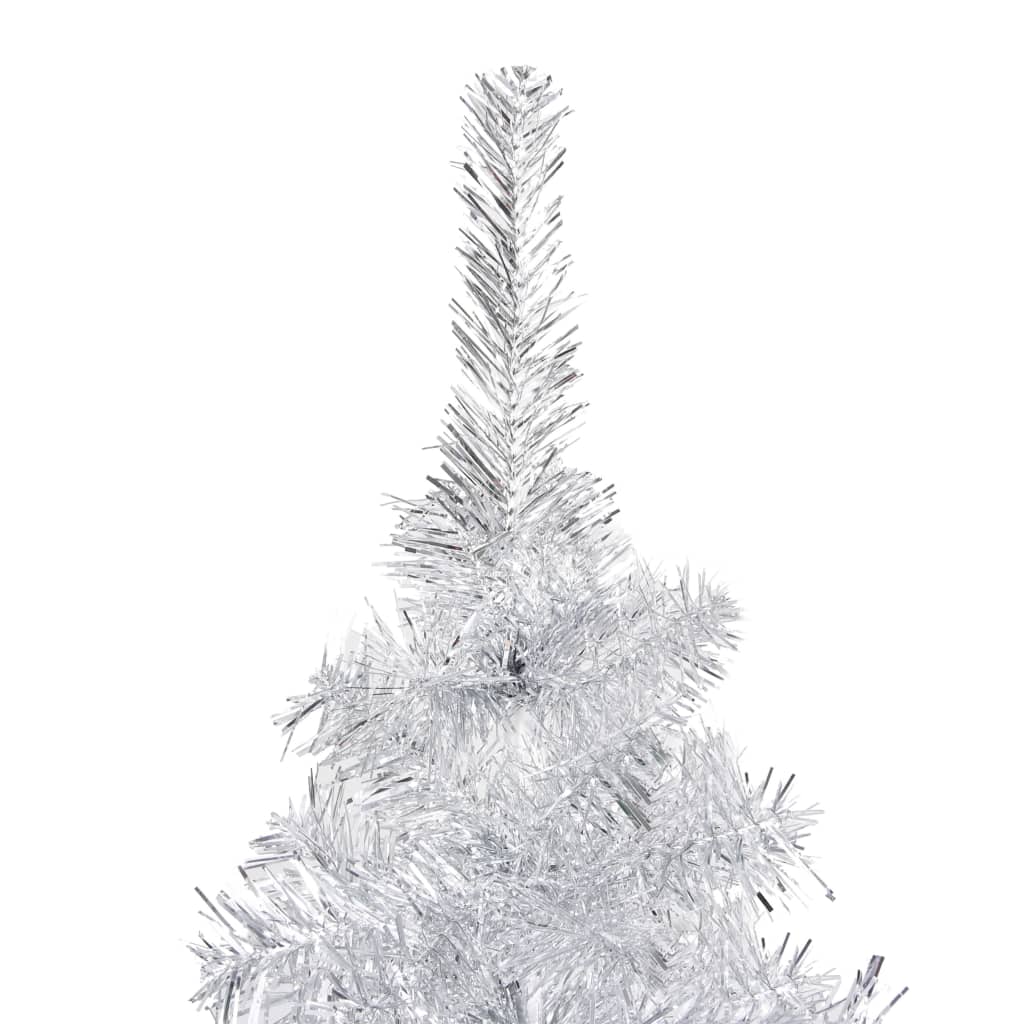 Artificial Pre-lit Christmas Tree with Stand Silver 150 cm PET