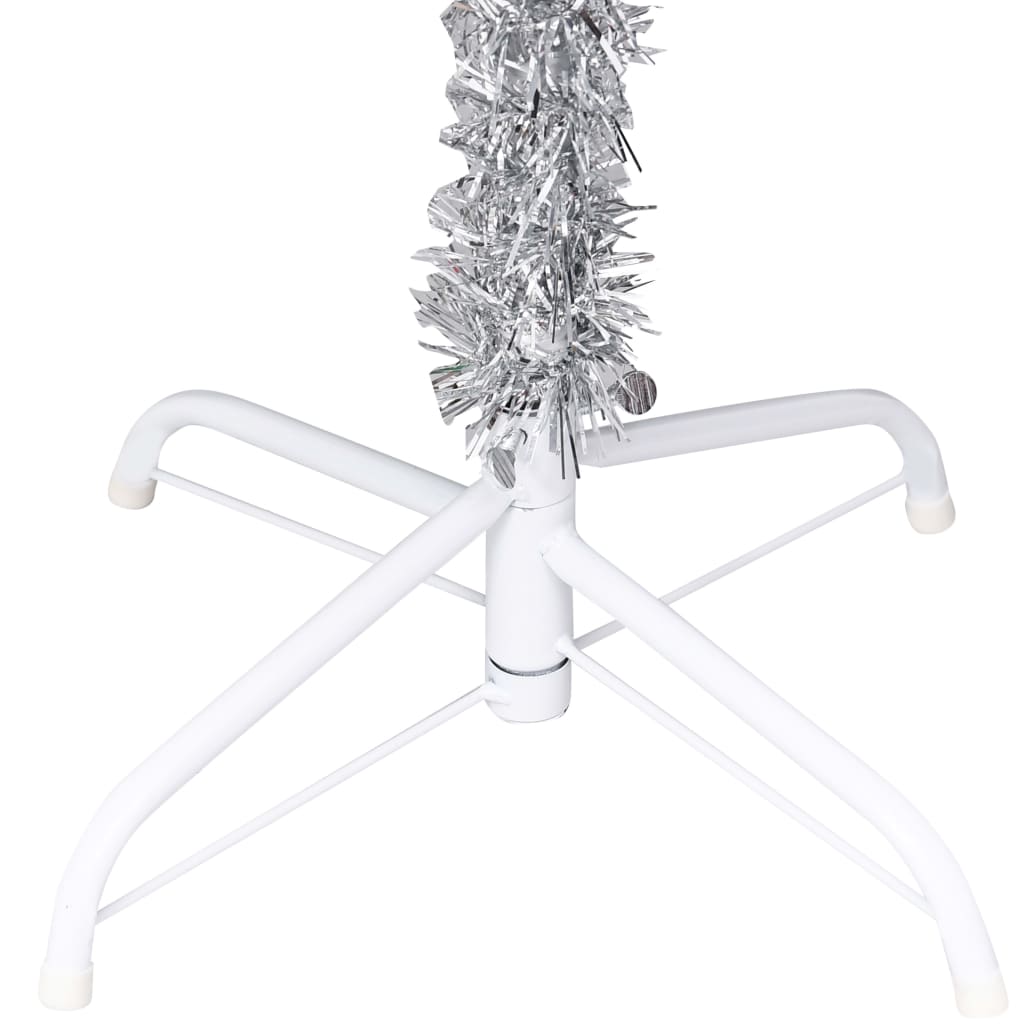 Artificial Pre-lit Christmas Tree with Stand Silver 150 cm PET
