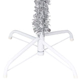 Artificial Pre-lit Christmas Tree with Stand Silver 150 cm PET - 45-Degree Angle