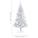 Artificial Pre-lit Christmas Tree with Stand Silver 150 cm PET