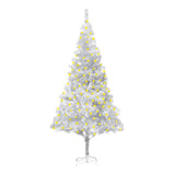 Artificial Pre-lit Christmas Tree with Stand Silver 180 cm PET
