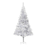 Artificial Pre-lit Christmas Tree with Stand Silver 180 cm PET - Front View