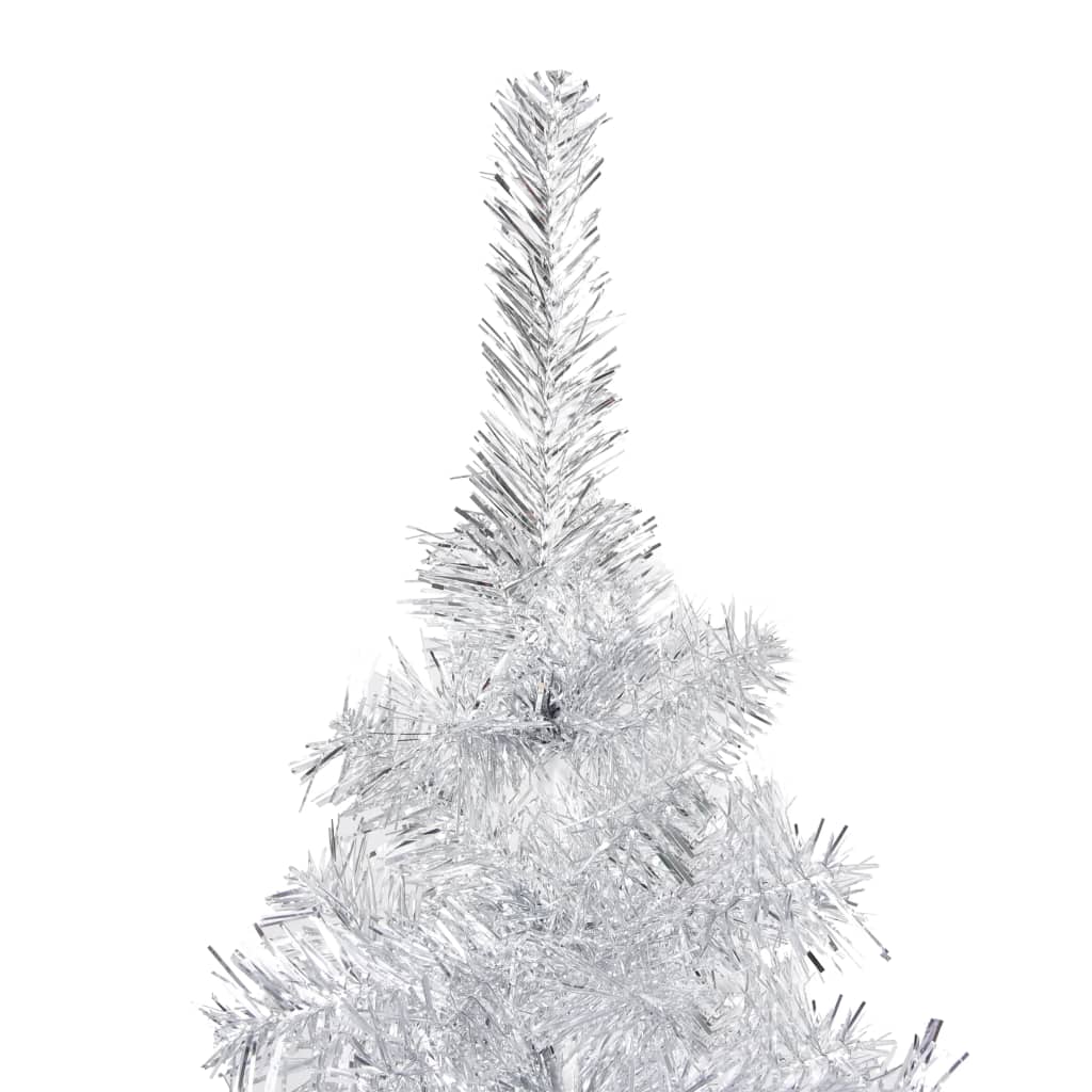 Artificial Pre-lit Christmas Tree with Stand Silver 180 cm PET