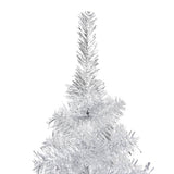 Artificial Pre-lit Christmas Tree with Stand Silver 180 cm PET - Side View