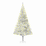 Artificial Pre-lit Christmas Tree with Stand Silver 210 cm PET