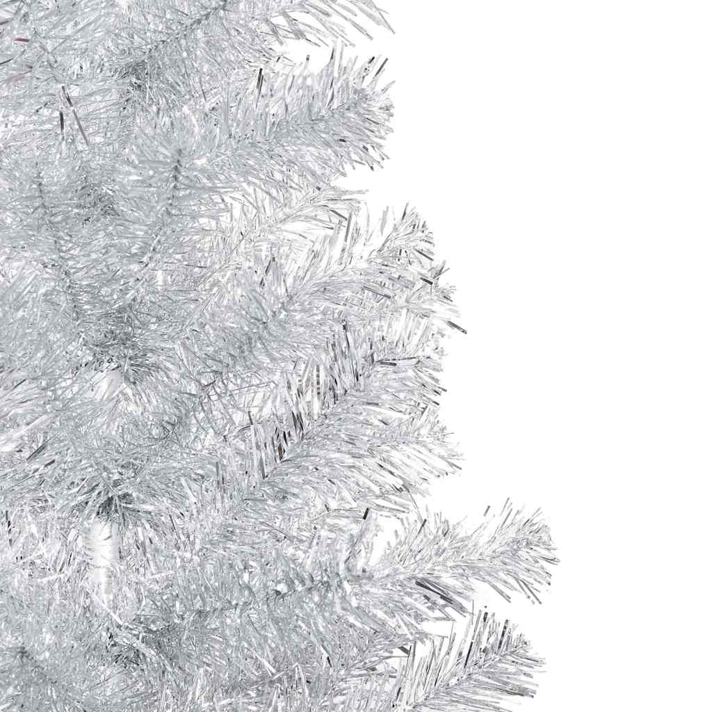 Artificial Pre-lit Christmas Tree with Stand Silver 210 cm PET