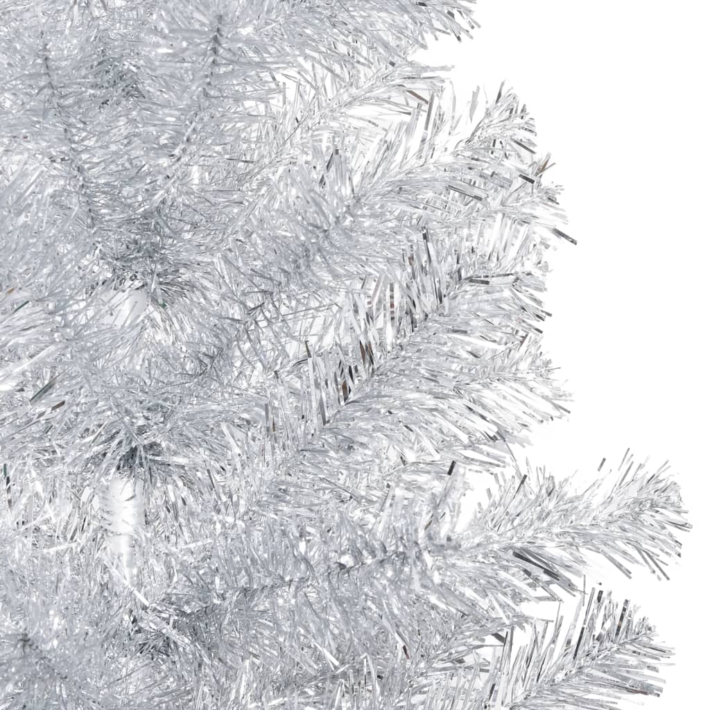 Artificial Pre-lit Christmas Tree with Stand Silver 240 cm PET