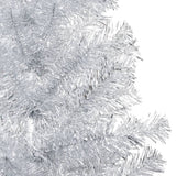 Artificial Pre-lit Christmas Tree with Stand Silver 240 cm PET - Side View