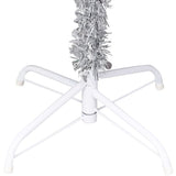 Artificial Pre-lit Christmas Tree with Stand Silver 240 cm PET