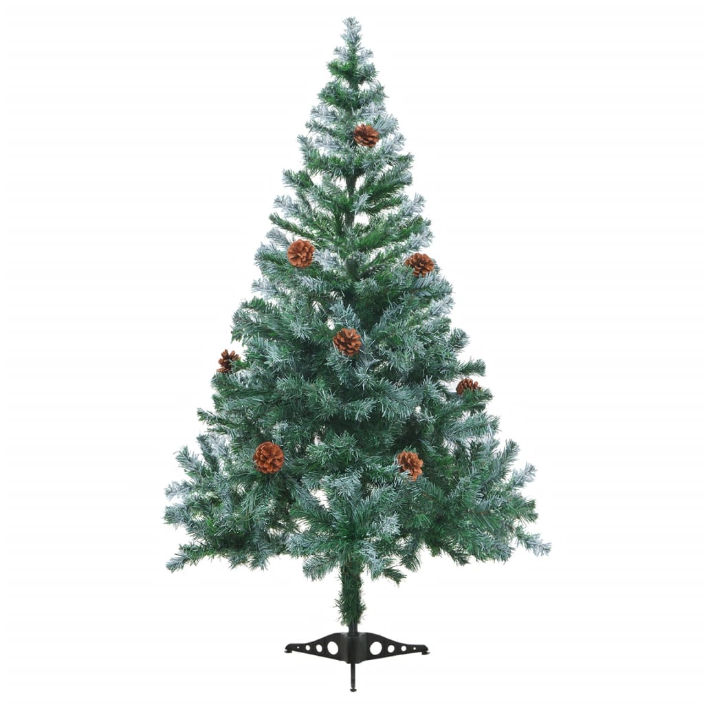 Frosted Pre-lit Christmas Tree with Pinecones 150 cm