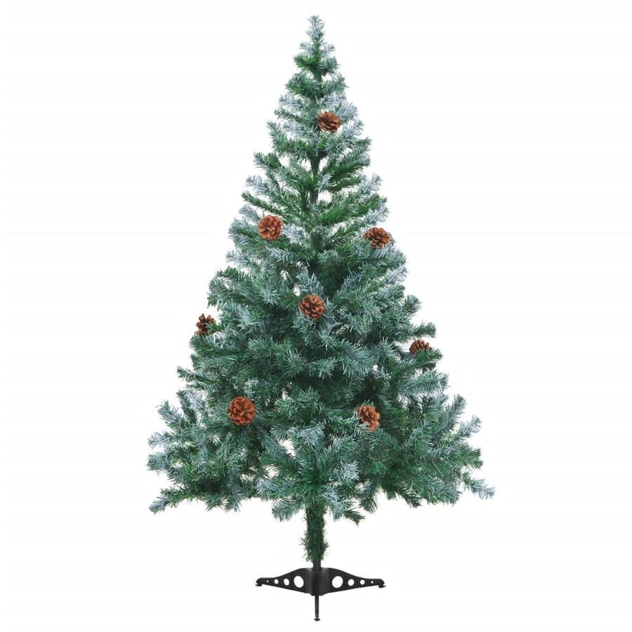 Frosted Pre-lit Christmas Tree with Pinecones 150 cm