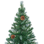 Frosted Pre-lit Christmas Tree with Pinecones 150 cm