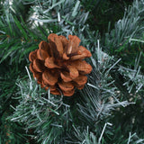 Frosted Pre-lit Christmas Tree with Pinecones 150 cm - Low Angle