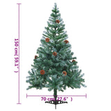 Frosted Pre-lit Christmas Tree with Pinecones 150 cm - Extra Image
