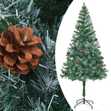 Artificial Pre-lit Christmas Tree with Pine Cones 180 cm - Front View
