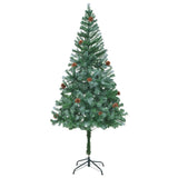 Artificial Pre-lit Christmas Tree with Pine Cones 180 cm - Side View