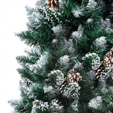 Artificial Christmas Tree LEDs&Pine Cones&White Snow 210 cm - Top-Down View