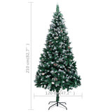 Artificial Christmas Tree LEDs&Pine Cones&White Snow 210 cm - Extra Image