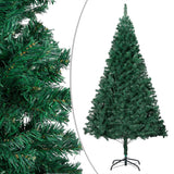 Artificial Pre-lit Christmas Tree with Thick Branches Green 180 cm - Front View