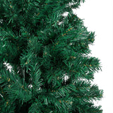 Artificial Pre-lit Christmas Tree with Thick Branches Green 210 cm - Top-Down View