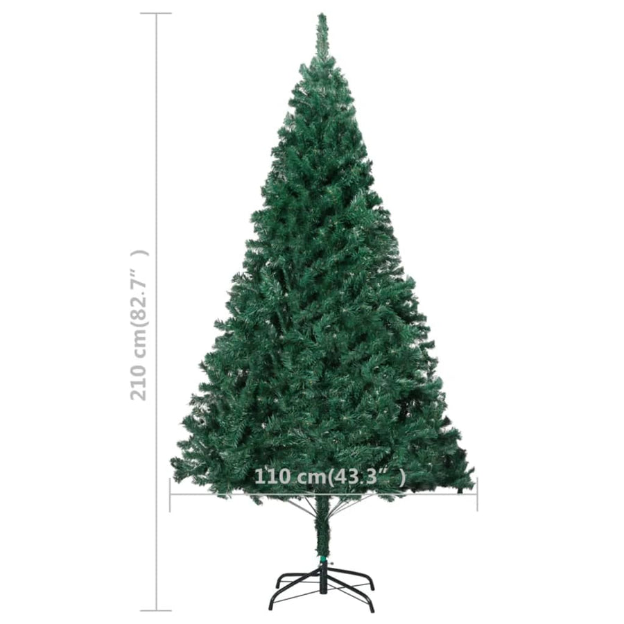 Artificial Pre-lit Christmas Tree with Thick Branches Green 210 cm