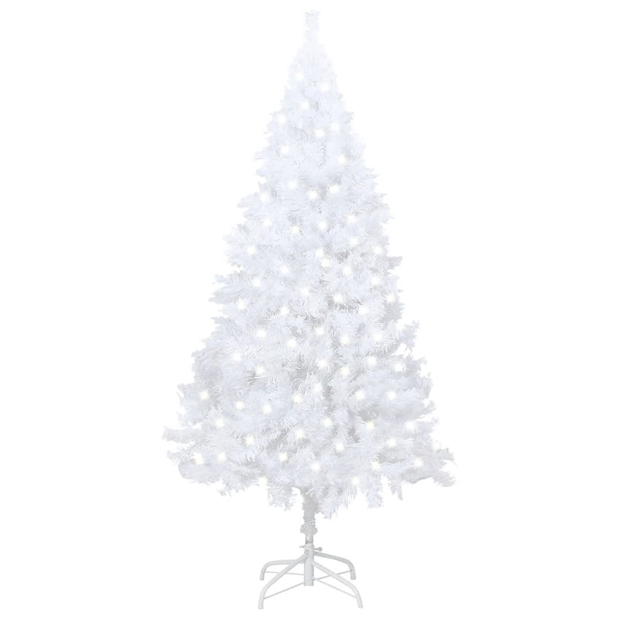 Artificial Pre-lit Christmas Tree Thick Branches White 120 cm