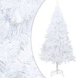 Artificial Pre-lit Christmas Tree with Thick Branches White 120 cm - Front View