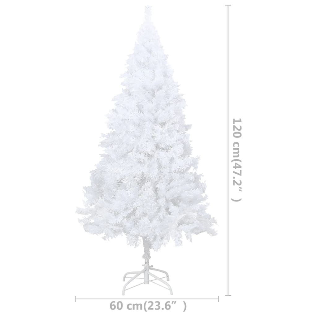 Artificial Pre-lit Christmas Tree with Thick Branches White 120 cm