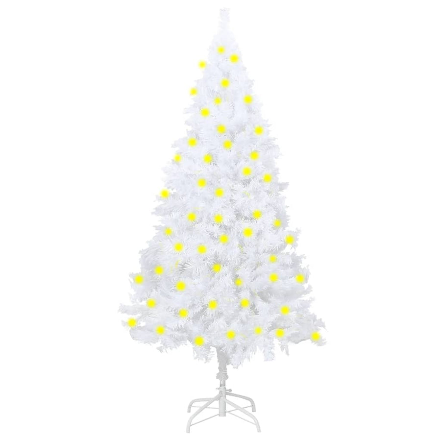 Artificial Pre-lit Christmas Tree Thick Branches White 150 cm
