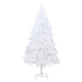 Artificial Pre-lit Christmas Tree with Thick Branches White 150 cm - Side View
