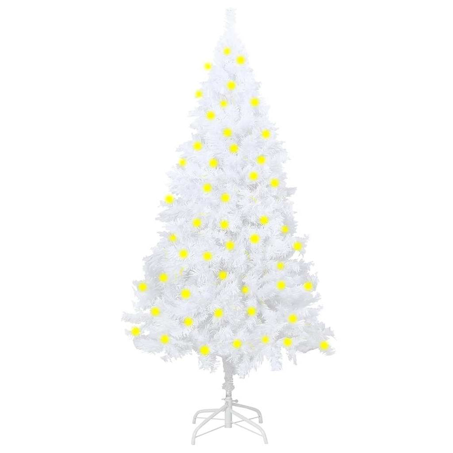 Artificial Pre-lit Christmas Tree Thick Branches White 180 cm