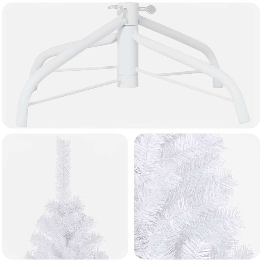 Artificial Pre-lit Christmas Tree Thick Branches White 180 cm