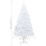 Artificial Pre-lit Christmas Tree with Thick Branches White 180 cm - Extra Image
