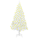 Artificial Pre-lit Christmas Tree Thick Branches White 210 cm