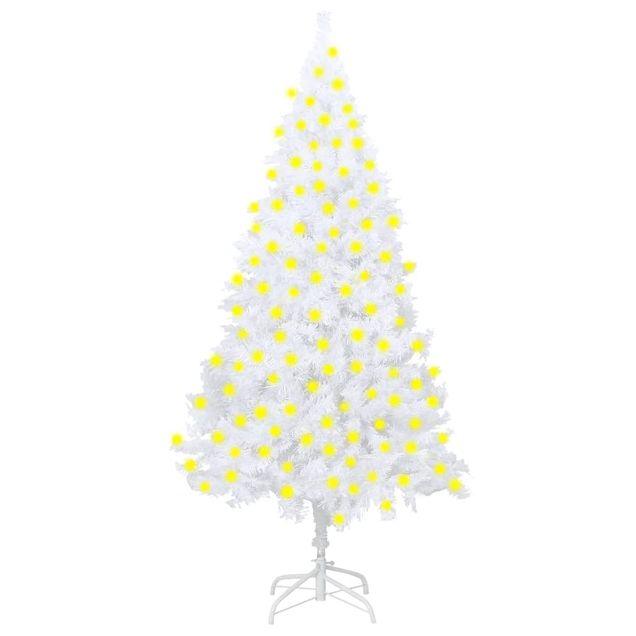Artificial Pre-lit Christmas Tree Thick Branches White 210 cm