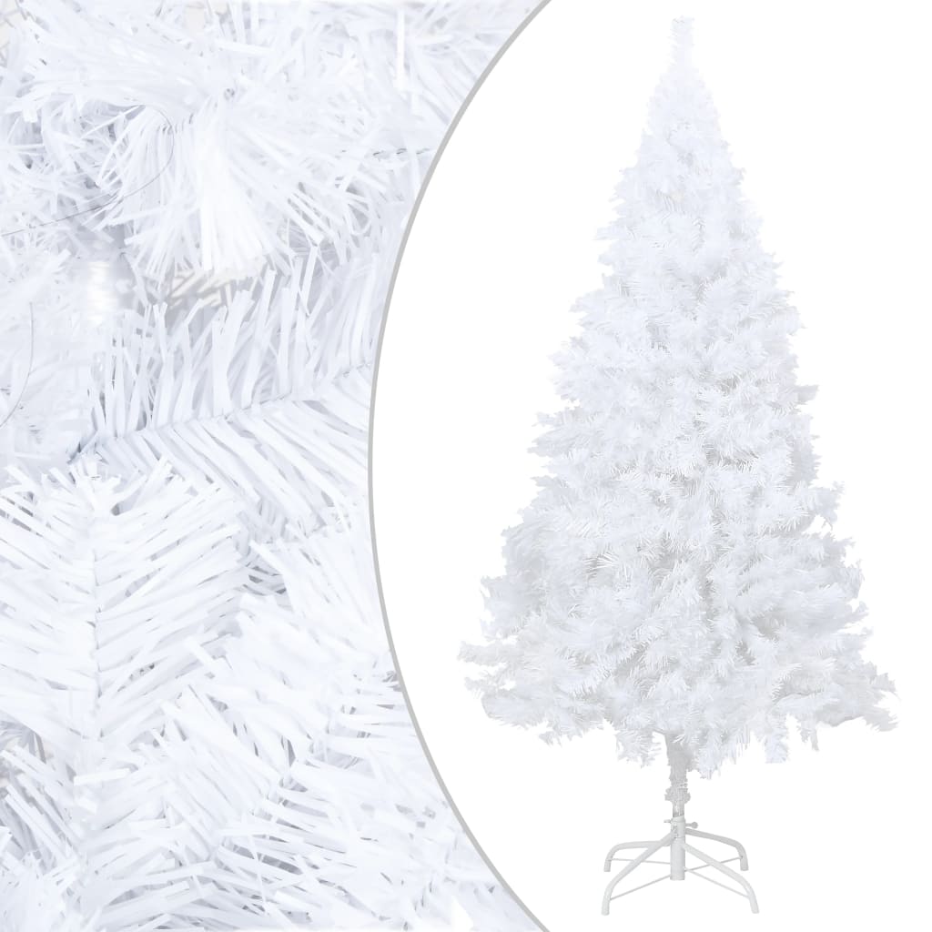 Artificial Pre-lit Christmas Tree with Thick Branches White 210 cm