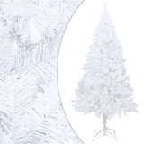 Artificial Pre-lit Christmas Tree with Thick Branches White 210 cm - Front View