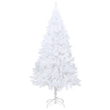 Artificial Pre-lit Christmas Tree with Thick Branches White 210 cm - Side View