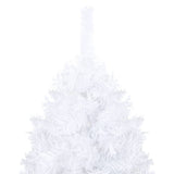 Artificial Pre-lit Christmas Tree with Thick Branches White 210 cm - Top-Down View