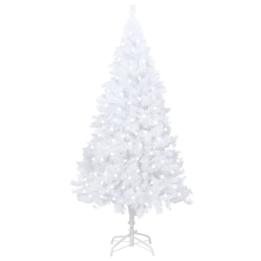 Artificial Pre-lit Christmas Tree Thick Branches White 240 cm